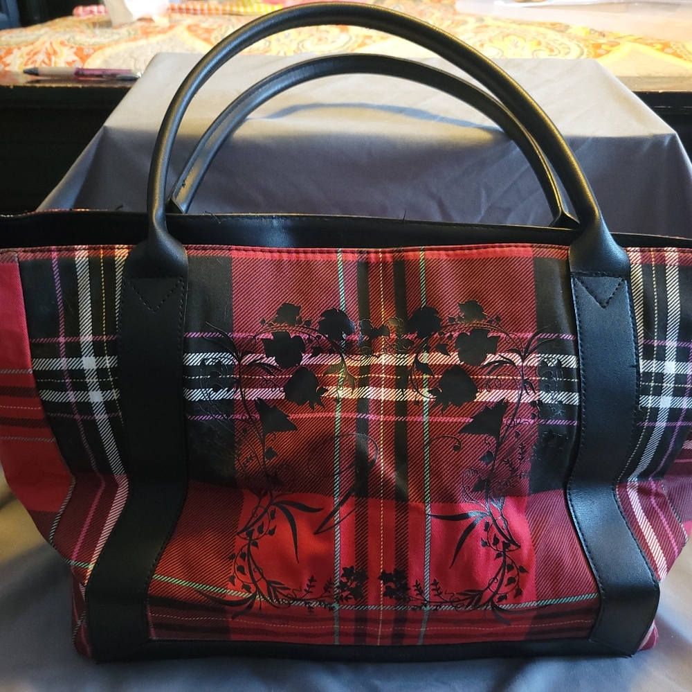 Victoria's Secret Limited Edition 2020 Red Plaid Tote Bag Holiday